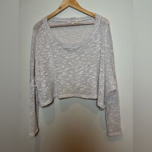 Painted Threads Light Cream Knit Crop Top